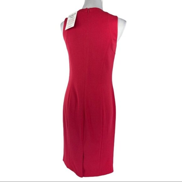 Insight New York Women's NWT Pink Sleeveless Square Neck Sheath Work Dress 2/C34 - Picture 4 of 8